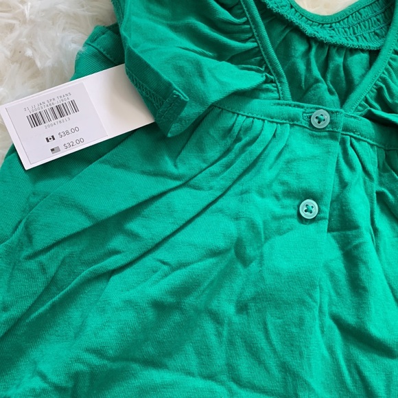 Janie and Jack Green Cotton Top - Picture 5 of 6